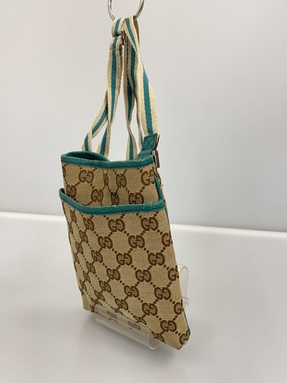 Gucci Blue Canvas Shoulder GG over All Bag Blue